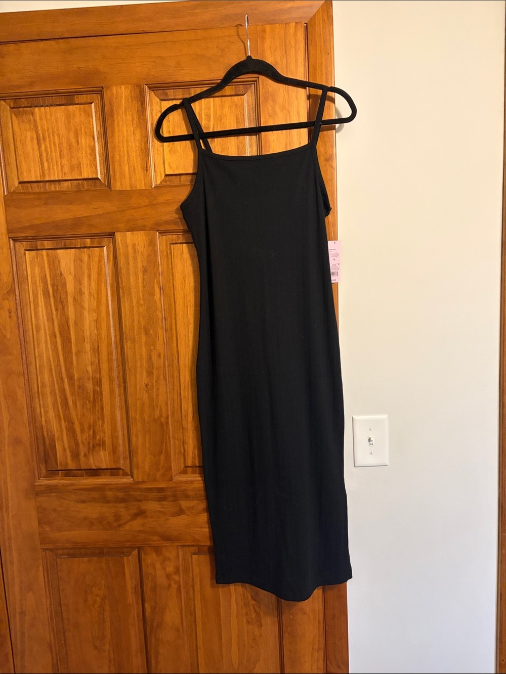 wild fable stretchy Black Midi Dress with Spaghetti Straps